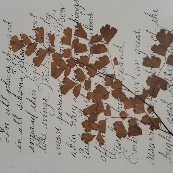 Elegant Gold Framed Botanical Art Poem By Henry Wadsworth Longfellow - Picture 6 of 7